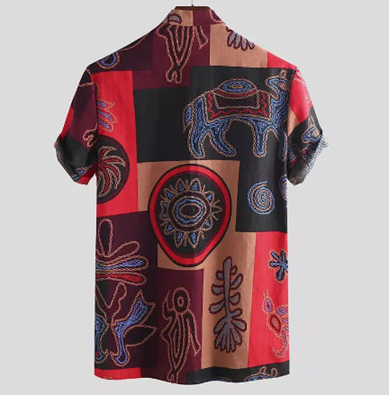 Camisa de Hombre Casual de Algodón Poliéster Playa Hawaiana