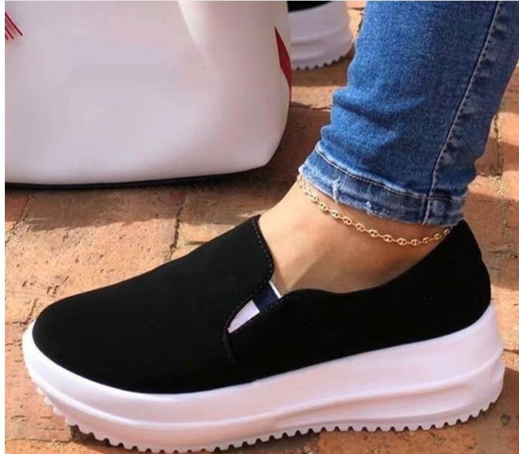 2023 Women's Low Top Wedge Slip-On Suede Shoes