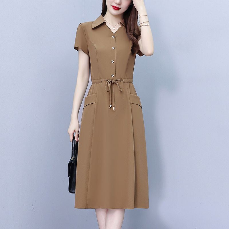 Plus Size Short Sleeve Summer Dress for Moms (A-Line)