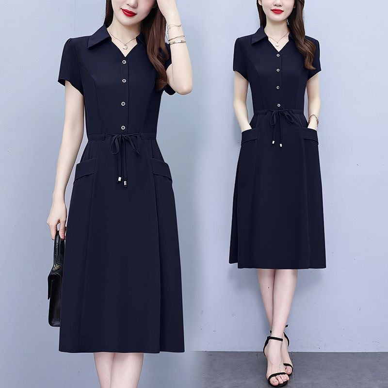 Plus Size Short Sleeve Summer Dress for Moms (A-Line)
