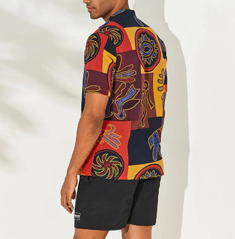 Camisa de Hombre Casual de Algodón Poliéster Playa Hawaiana