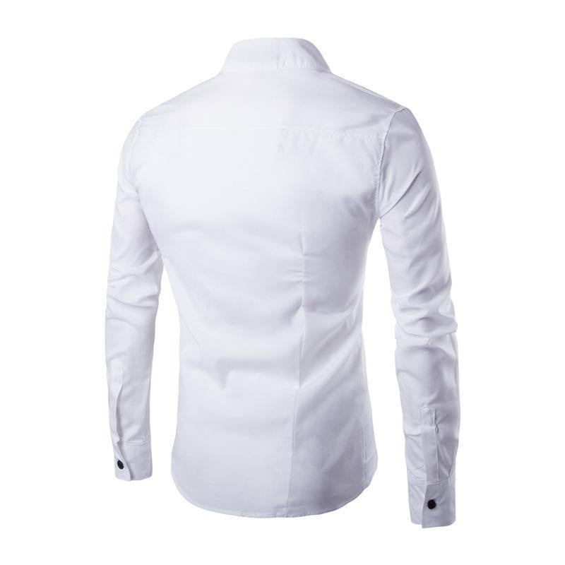 Trendy Long Sleeve Casual Solid Color Men's Shirt