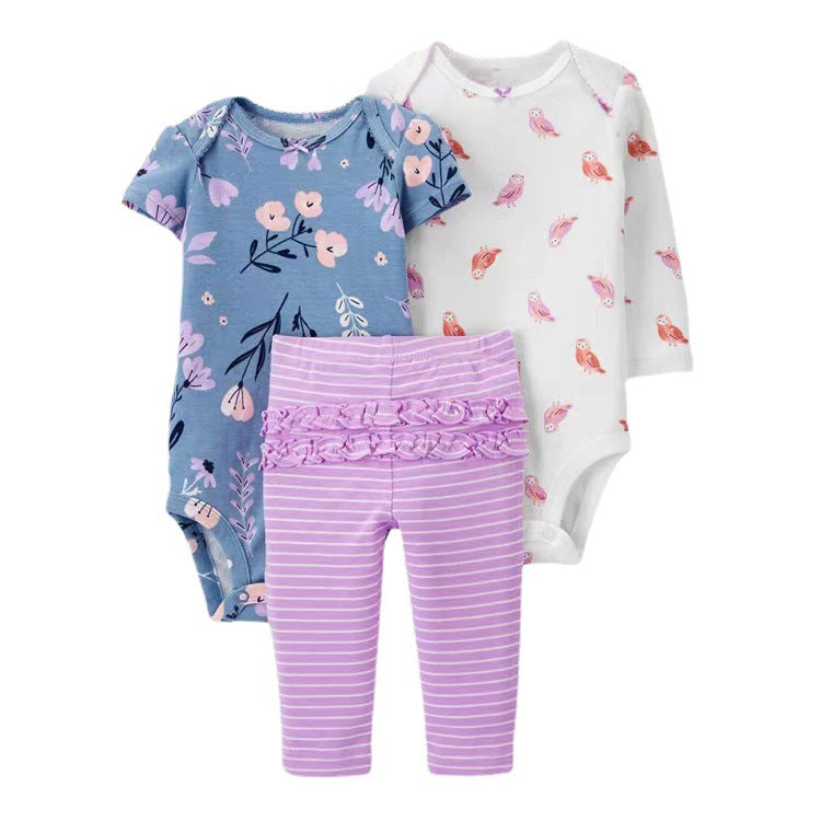 Spring Autumn Baby Clothing Set - 3 Pieces for Infants