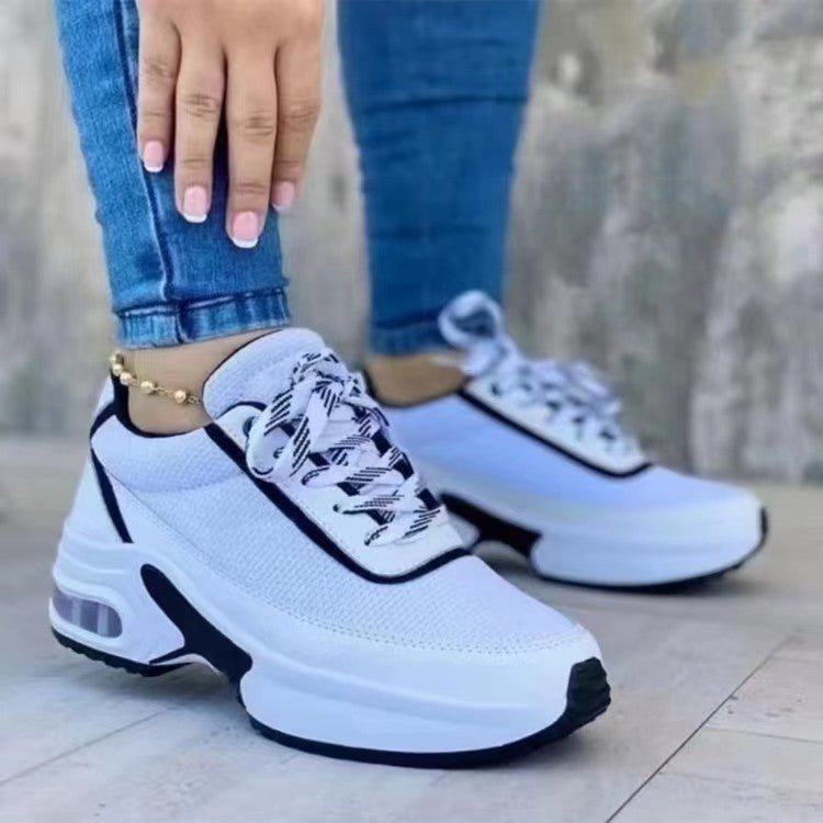 2022 Spring Autumn Thick Sole Mesh Lace-Up Sneakers