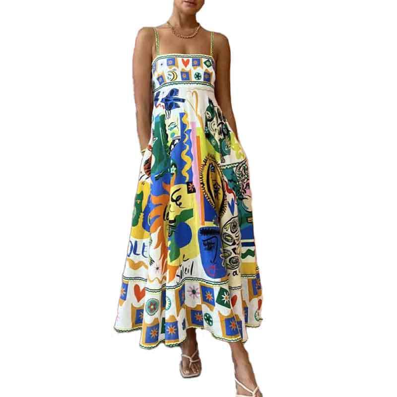 2023 Summer Women's Sleeveless High-Waist Dress