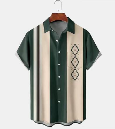 Camisa Casual Vintage de Poliéster para Hombre