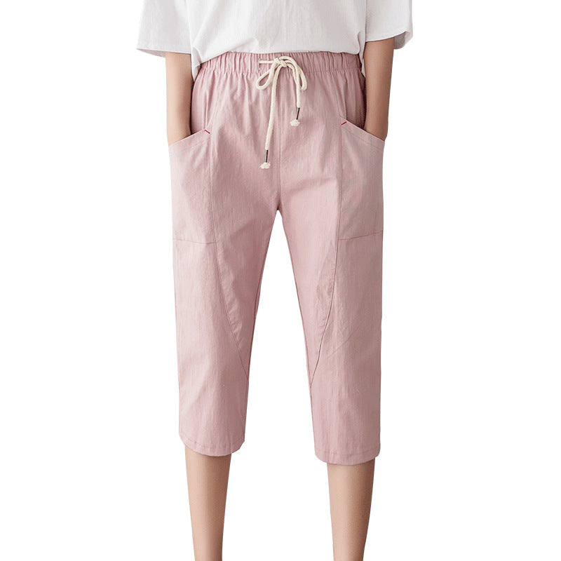2024 Women's Summer Cotton Harem Pants, Loose Fit