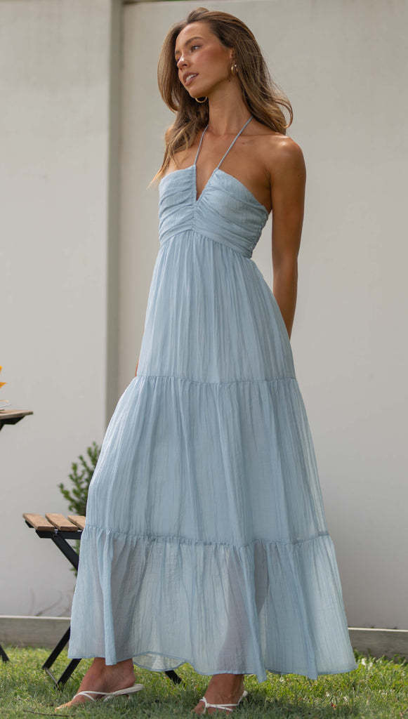 2023 Women's Long Spliced Dress with V-Neck and Sleeves