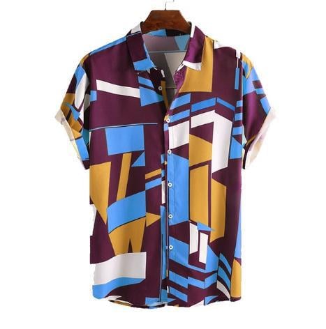 European American Printed Short Sleeve Men's Shirt