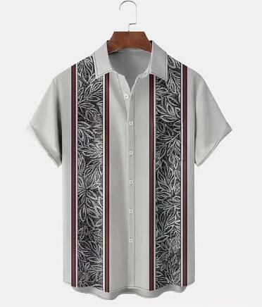 Camisa Casual Vintage de Poliéster para Hombre