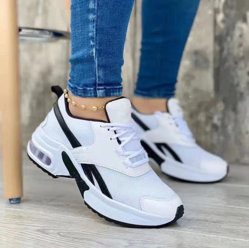 2022 Spring Autumn Thick Sole Mesh Lace-Up Sneakers