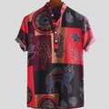 Camisa de Hombre Casual de Algodón Poliéster Playa Hawaiana