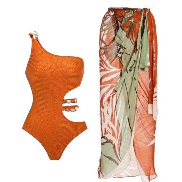2024 Women's Slimming Bikini Set with Cover-Up Skirt