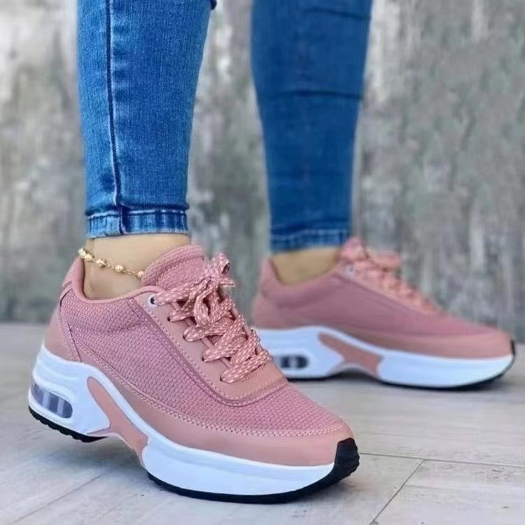 2022 Spring Autumn Thick Sole Mesh Lace-Up Sneakers