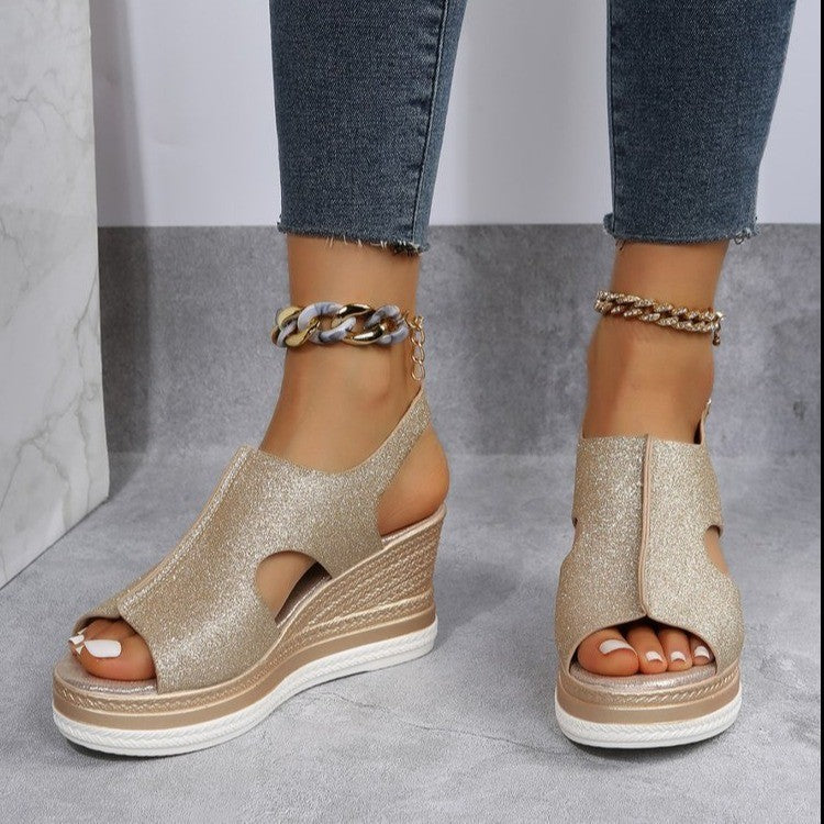 Summer Plus Size Roman Style Wedge Heeled Sandals