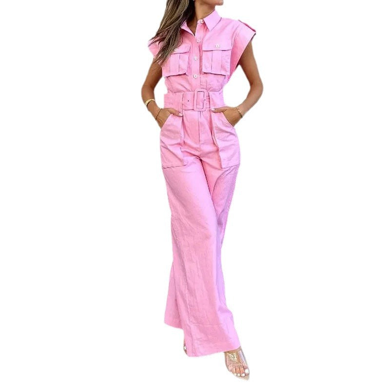 2023 Women's Summer Fashion Solid Color Jumpsuit