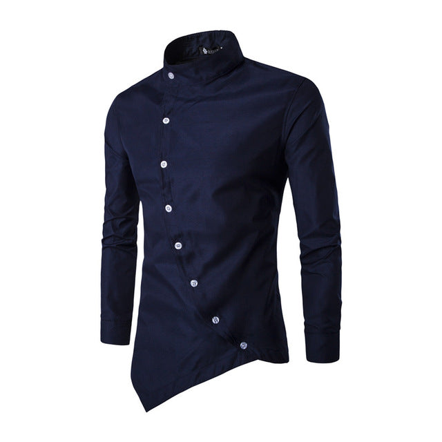 Trendy Long Sleeve Casual Solid Color Men's Shirt