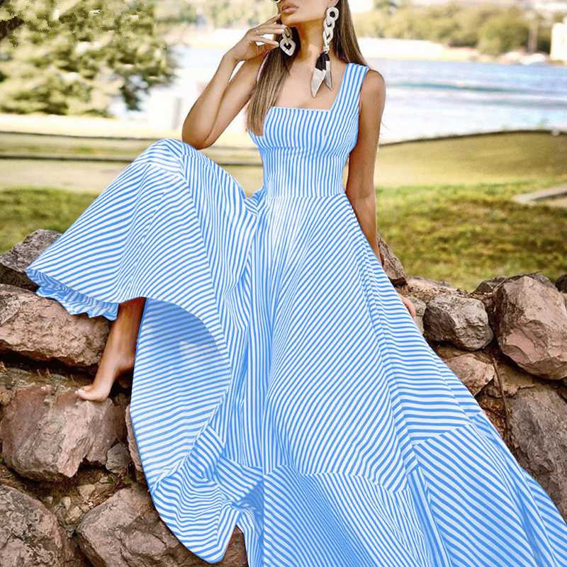 2022 Summer Women's Striped Sleeveless Dress