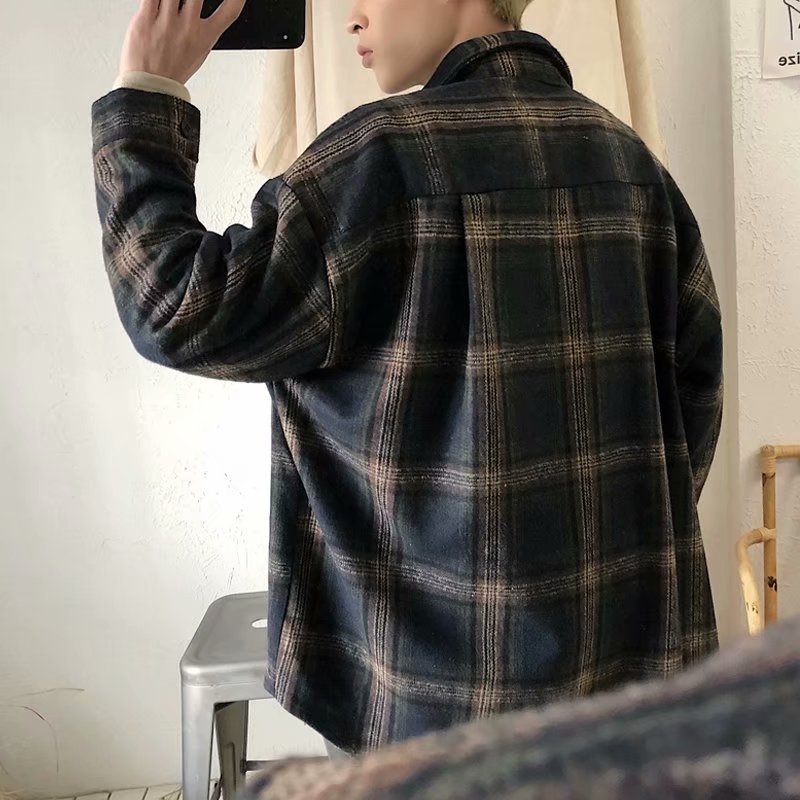 Loose Fit Retro Japanese Style Men's Shirt Jacket