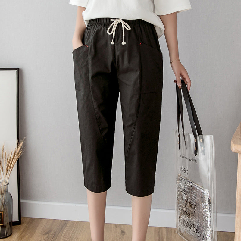 2024 Women's Summer Cotton Harem Pants, Loose Fit