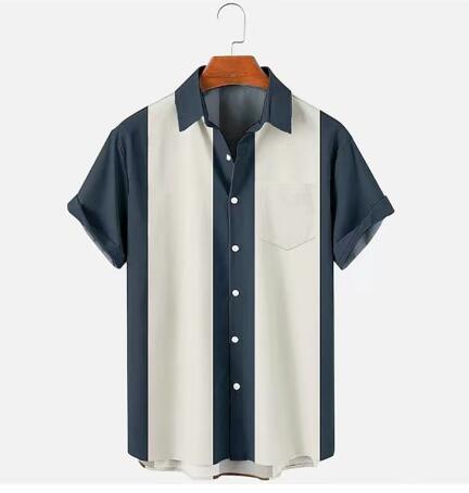 Camisa Casual Vintage de Poliéster para Hombre