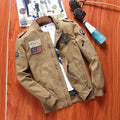 Men's Spring Autumn Embroidered Cotton Flight Jacket