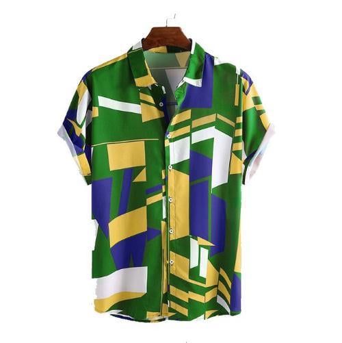 European American Printed Short Sleeve Men's Shirt