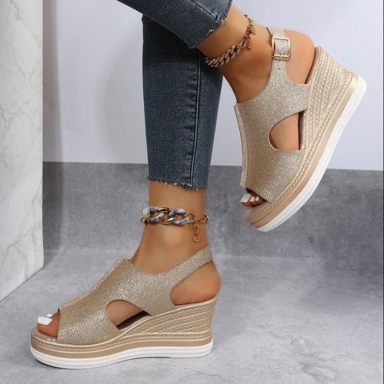 Summer Plus Size Roman Style Wedge Heeled Sandals