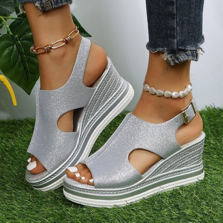 Summer Plus Size Roman Style Wedge Heeled Sandals