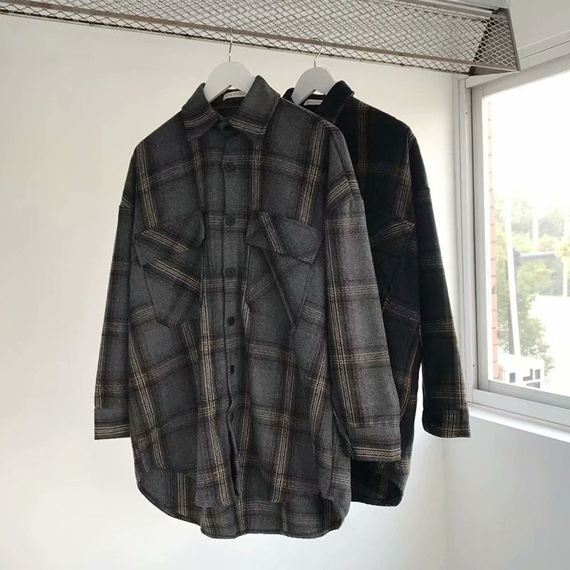 Loose Fit Retro Japanese Style Men's Shirt Jacket