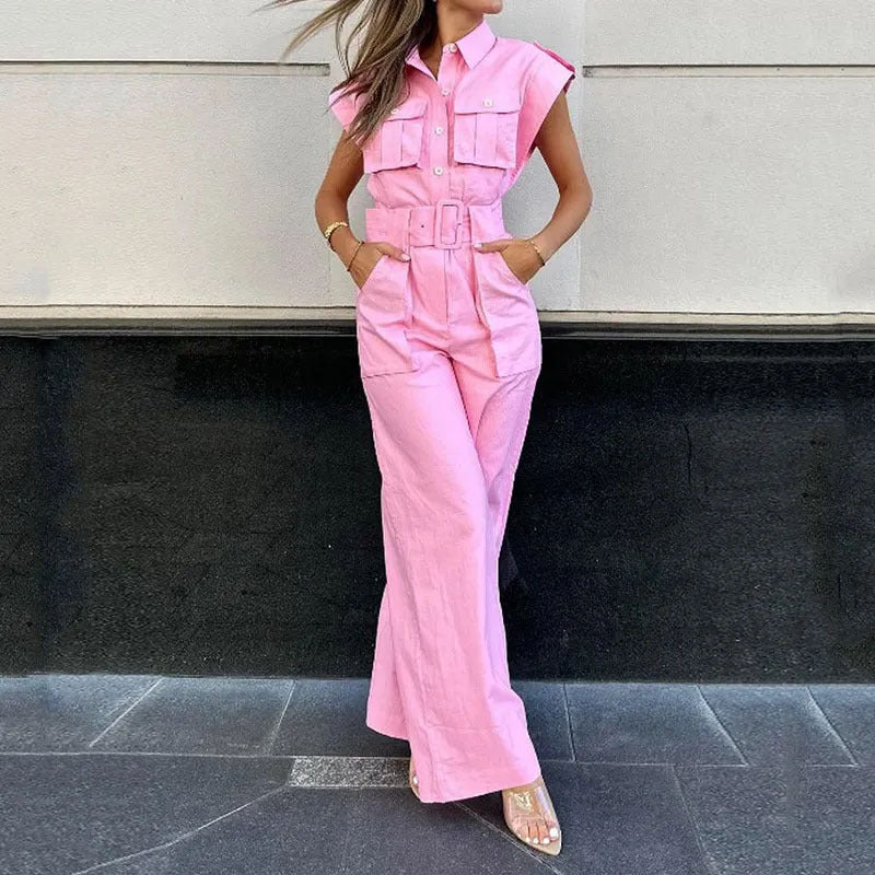 2023 Women's Summer Fashion Solid Color Jumpsuit