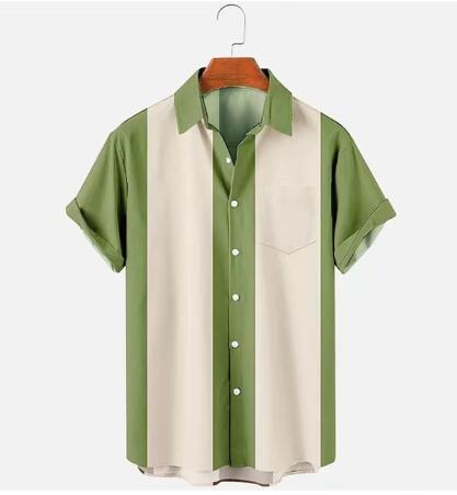 Camisa Casual Vintage de Poliéster para Hombre