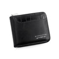 Men's Business Zipper Wallet with Stone Texture Design