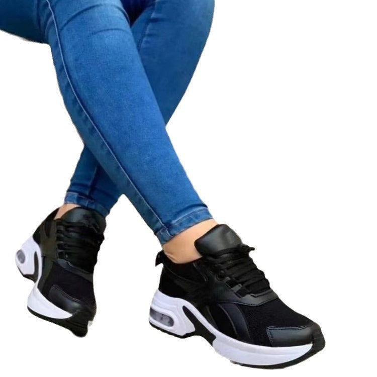 2022 Spring Autumn Thick Sole Mesh Lace-Up Sneakers