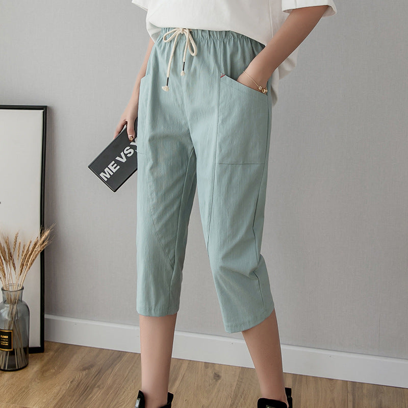2024 Women's Summer Cotton Harem Pants, Loose Fit