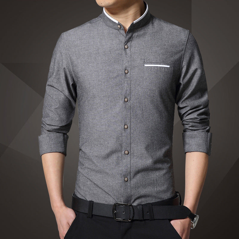 Slim Fit Korean Style Long Sleeve Men's Shirt