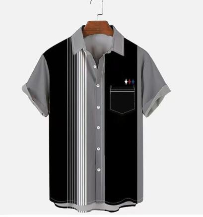 Camisa Casual Vintage de Poliéster para Hombre