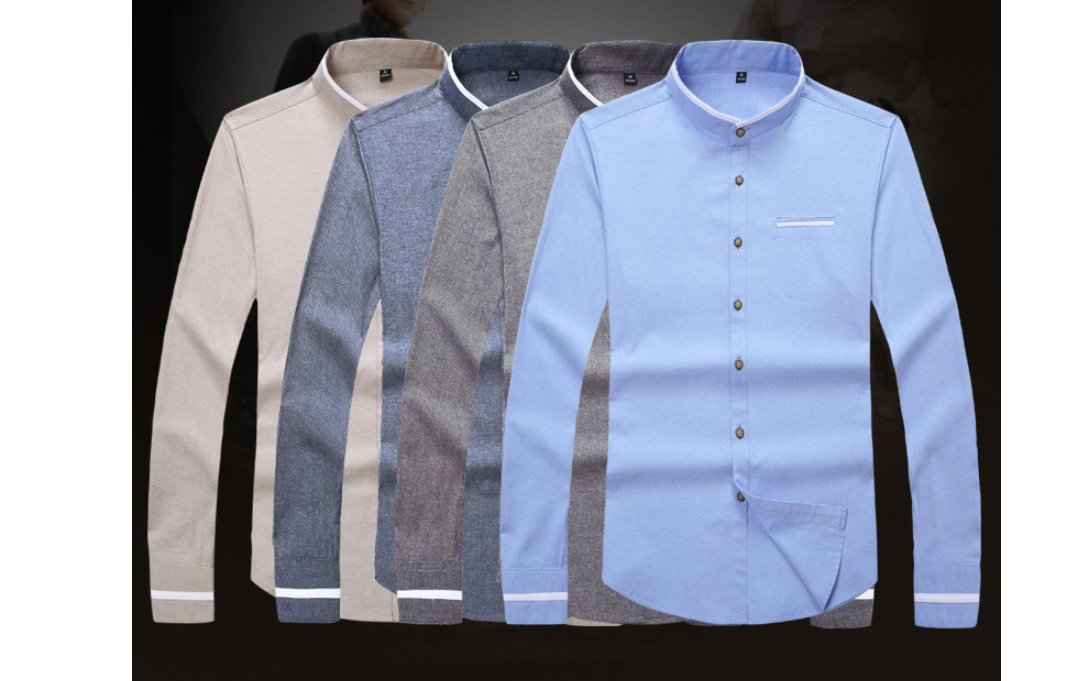 Slim Fit Korean Style Long Sleeve Men's Shirt