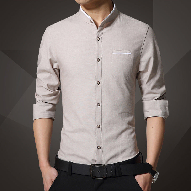 Slim Fit Korean Style Long Sleeve Men's Shirt
