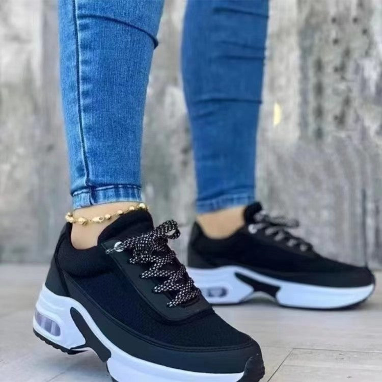 2022 Spring Autumn Thick Sole Mesh Lace-Up Sneakers