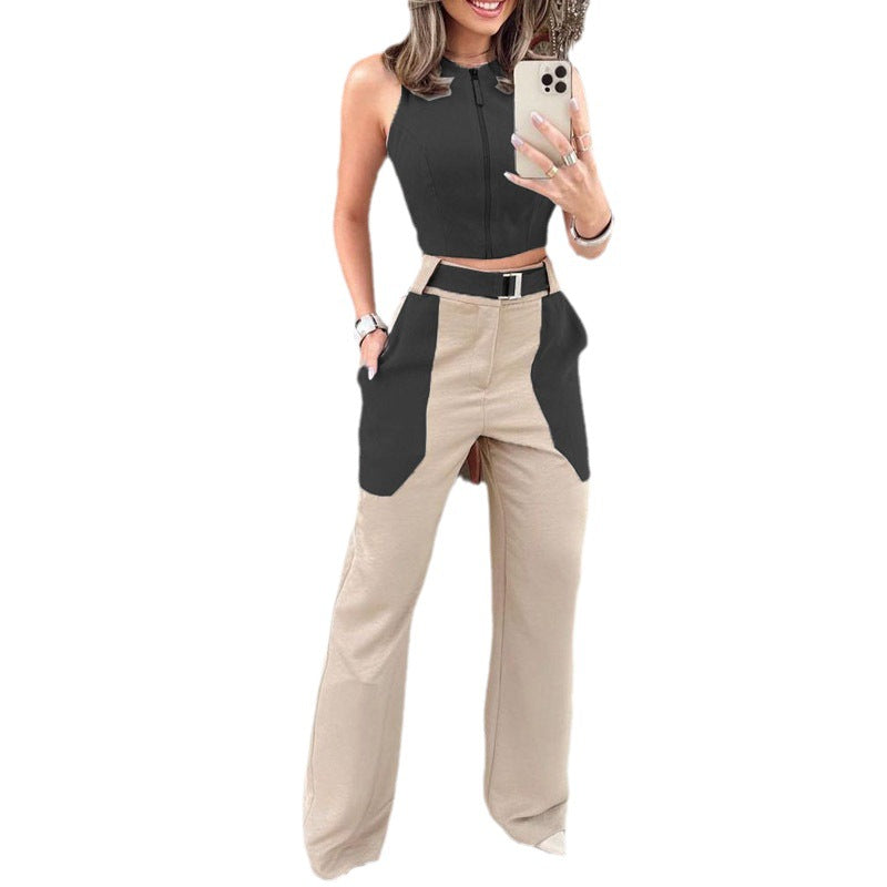 2023 Summer Fashionable Backless Top and Pants Set