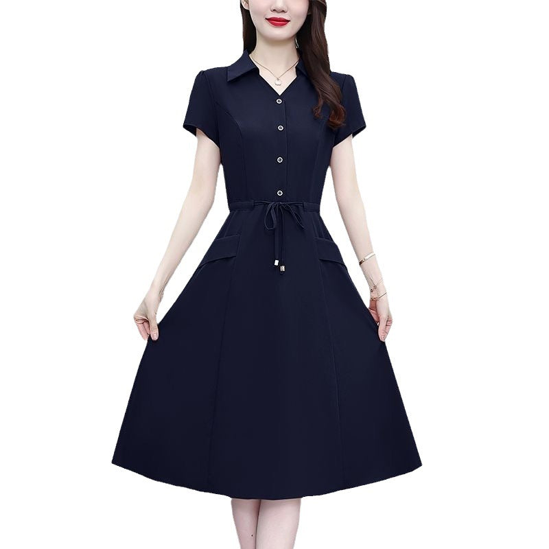 Plus Size Short Sleeve Summer Dress for Moms (A-Line)