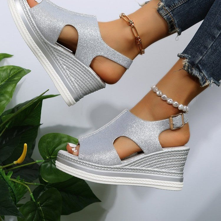 Summer Plus Size Roman Style Wedge Heeled Sandals