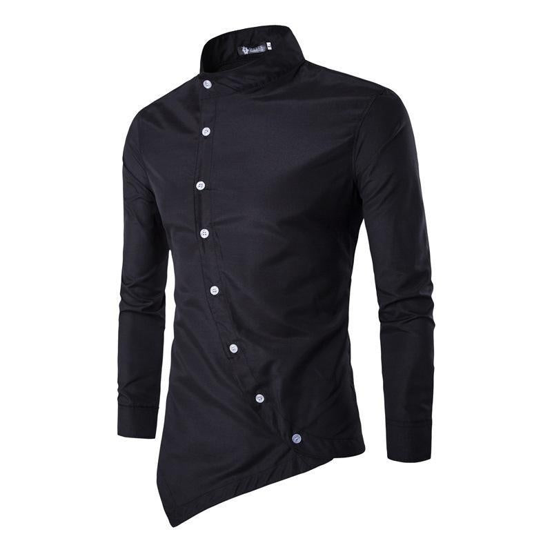 Trendy Long Sleeve Casual Solid Color Men's Shirt