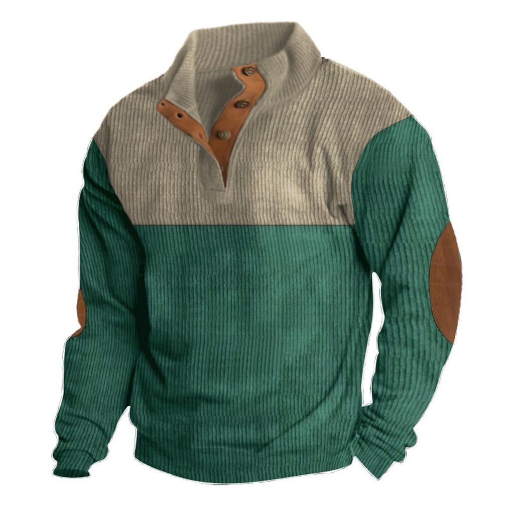 Flannel Shirt for Men Mens V Neck Sweater Ropa Térmica para Hombre Casual Stand Collar Button Neck Henley Long Sleeve Trendy Sweaters for Men Fashion Mens Cotton Sweater(C Navy3X-Large)