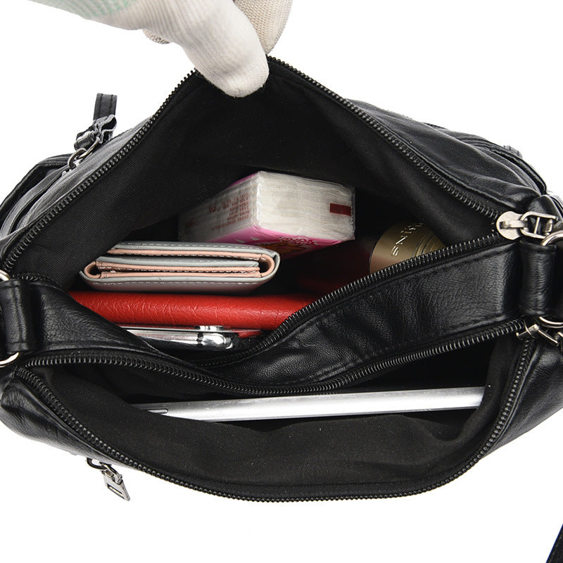 2024 New Soft Leather Shoulder Backpack for Women