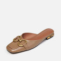 French Vintage Square Toe Mules for Women Summer 2023