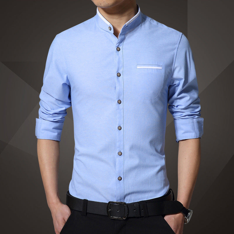 Slim Fit Korean Style Long Sleeve Men's Shirt