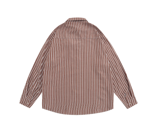 3D Floral Vertical Stripes Long Sleeve Men's Shirt